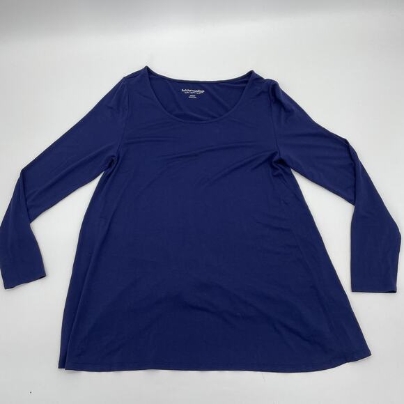 SOFT SURROUNDINGS Womens T- Shirt Size M Blue Classic Long Sleeve Relaxed Fit - Picture 1 of 6